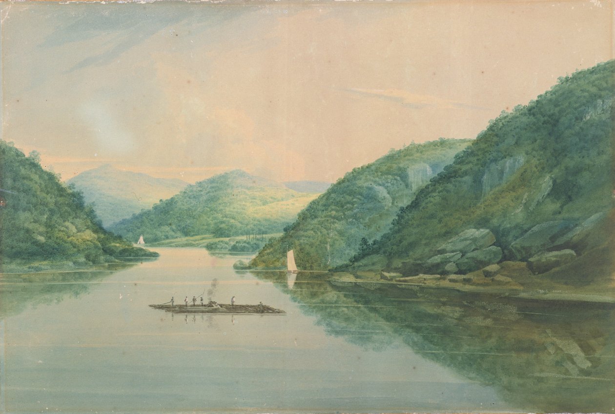 फोर्ट मोंटगोमरी, न्यूयॉर्क, 1820 के पास देखें (wc और ग्रेफाइट पेपर पर द्वारा विलियम गाय की दीवार