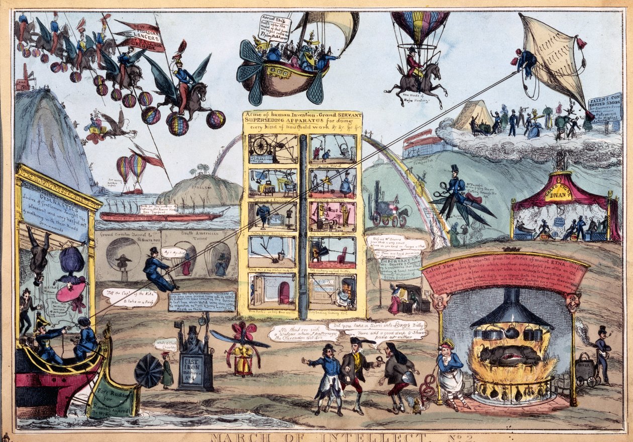 मार्च के बुद्धि नंबर 2, थॉमस मैकलीन द्वारा प्रकाशित, c.1827 (रंगीन नक़्क़ाशी) द्वारा विलियम हीथ