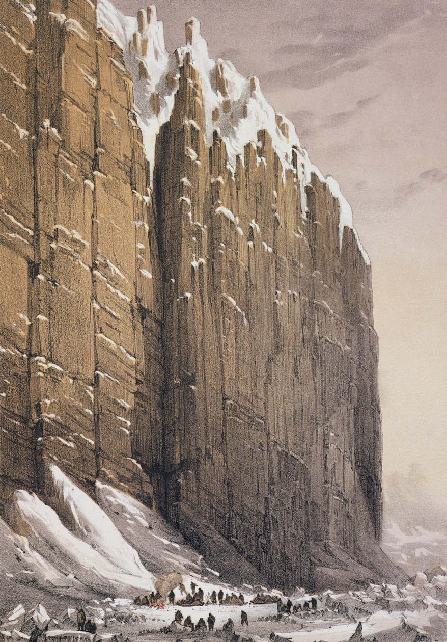 Bivouac, केप सेपिंग्स, &39;दस रंगीन दृश्यों से आर्कटिक अभियान के दौरान महामहिम के जहाजों के उपक्रम और कप्तान सर जेम्स सी। रॉस के आदेश के तहत अन्वेषक द्वारा लिया गया, उत्कीर्ण है। द्वारा विलियम हेनरी ब्राउन