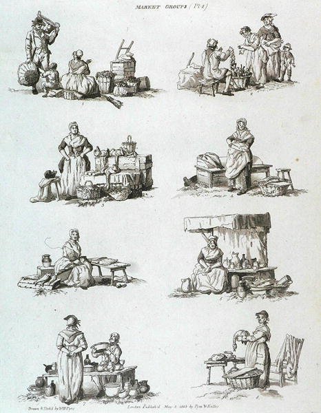 बाजार समूह, माइक्रोकॉम से, Vol.II, जे। हिल द्वारा उत्कीर्ण, c.1806 द्वारा Pyne के बाद विलियम हेनरी