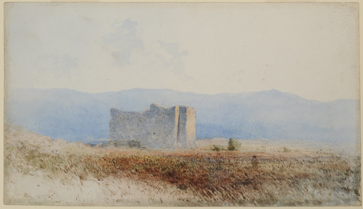 1840-58 (पेपर पर wc) Bewcastle के पास Buits Castle द्वारा विलियम जेम्स ब्लैकलॉक