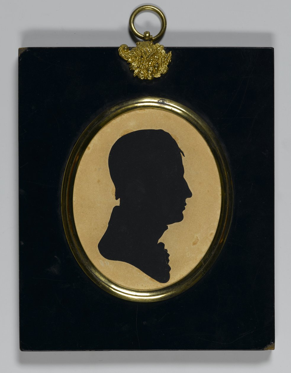 एक आदमी की प्रोफाइल, c.1835 (पीतल के साथ पैपियर-मचे फ्रेम में कागज) द्वारा विलियम जेम्स हबर्ड