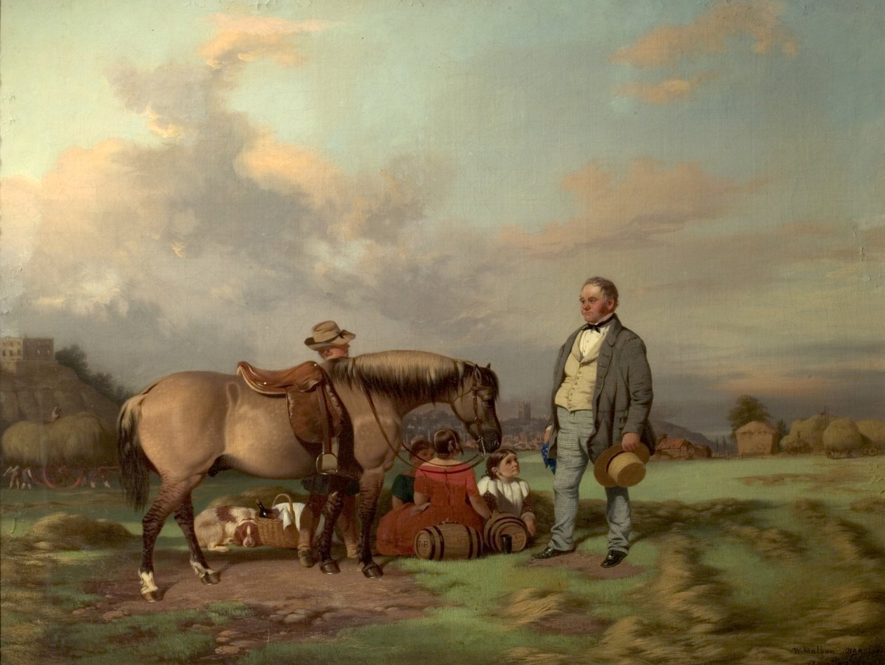 अपने परिवार के साथ जोसेफ फेंटन, नॉटिंघम, 1840 पर द्वारा विलियम मैल्बन