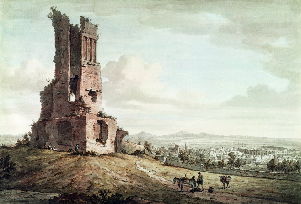 निमेस, टूर मैग्ने से, c.1765-68 (कागज पर पेंसिल पर wc और पेन und ब्राउन स्याही) द्वारा विलियम मार्लो