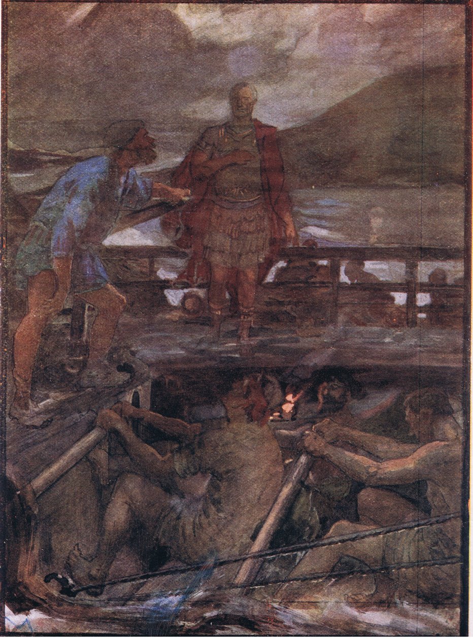 सीज़र और पायलट, टीसी और ईसी जैक लिमिटेड, 1920 के दशक से प्रकाशित प्लूटार्क लाइव्स से द्वारा विलियम राइनी