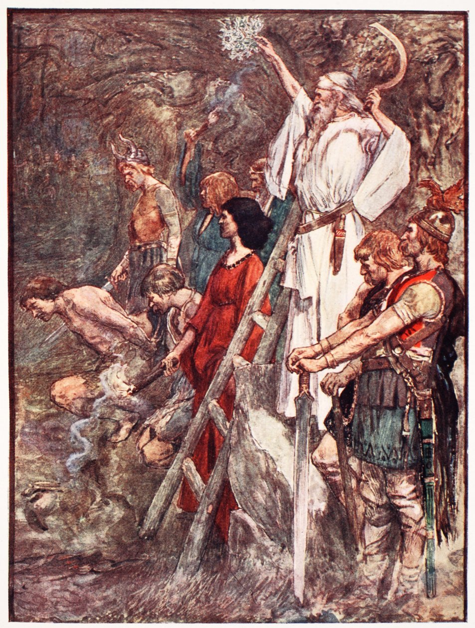 द अंडर अंडर द ओक ट्रीज़ वे गैदर ’, 1920 मैरीलैंड द्वारा or द स्टोरी ऑफ़ फ्रांस’ का चित्रण द्वारा विलियम राइनी