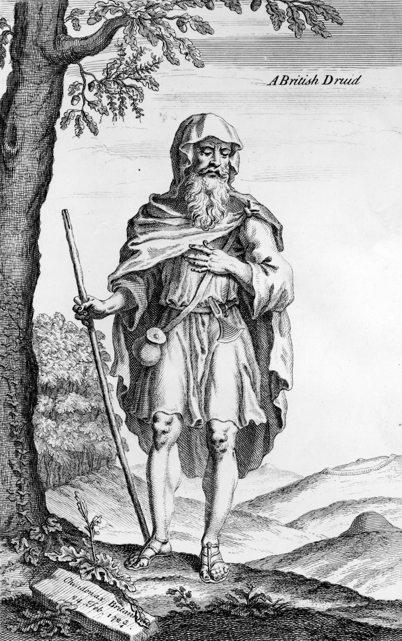 एक ब्रिटिश ड्र्यूड, वैन डेर गुचट द्वारा उत्कीर्ण, 1723 द्वारा विलियम स्टुक्ली