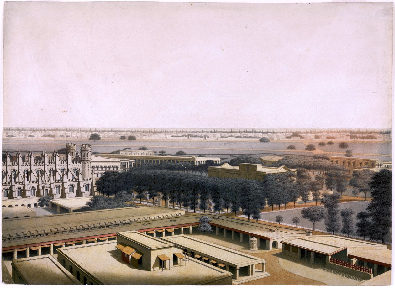 फोर्ट विलियम के आंतरिक भाग का एक दृश्य पूर्व की ओर आंगन में है द्वारा विलियम वुड