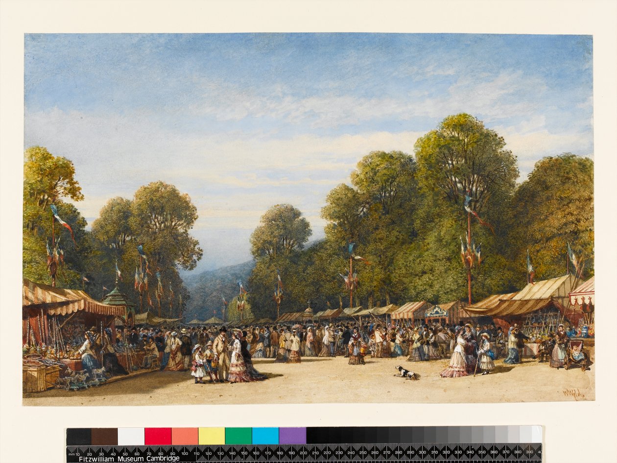 सेंट क्लाउड पर उत्सव, c.1860 (कागज पर wc और gouache) द्वारा विलियम वाइल्ड