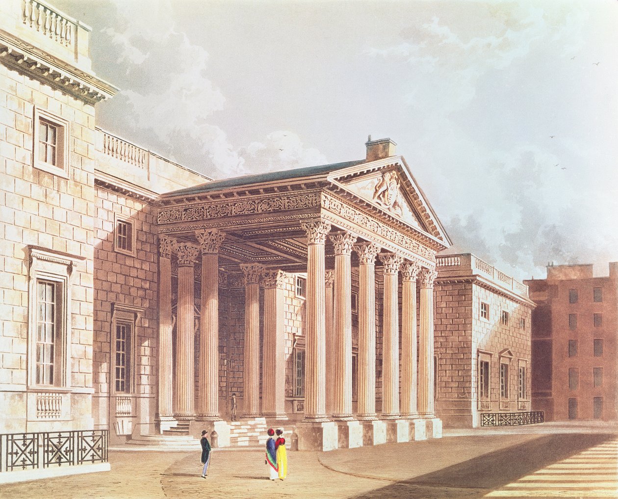 कार्लटन हाउस, आर। रीव द्वारा उत्कीर्ण, c.1819 द्वारा वेस्टाल के बाद विलियम