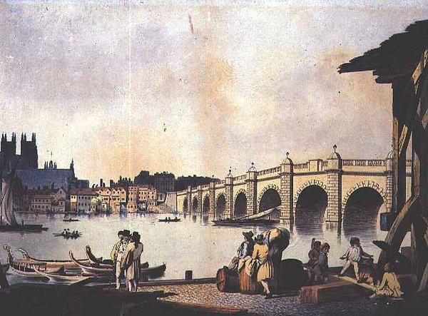 वेस्टमिंस्टर ब्रिज (लिथो) द्वारा विलियम (attr। To) मार्लो