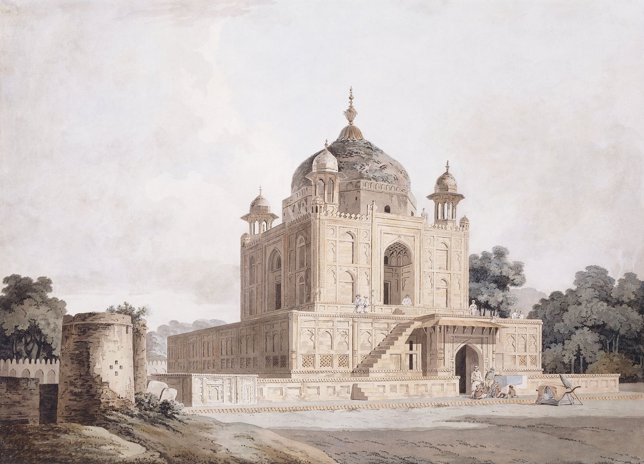 सुल्तान परविज़ का मकबरा, इलाहाबाद के पास (पेंसिल, कलम और काली स्याही, w - c) द्वारा विलियम (सर्कल ऑफ) डेनियल