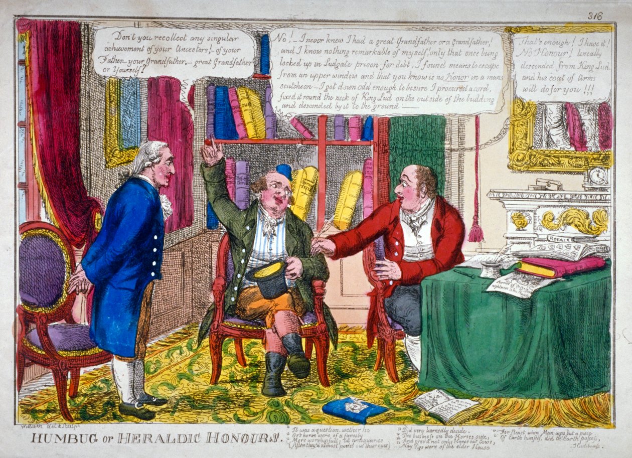 हंबग या हेराल्डिक ऑनर्स, c1790। द्वारा विलियम अब्राहम
