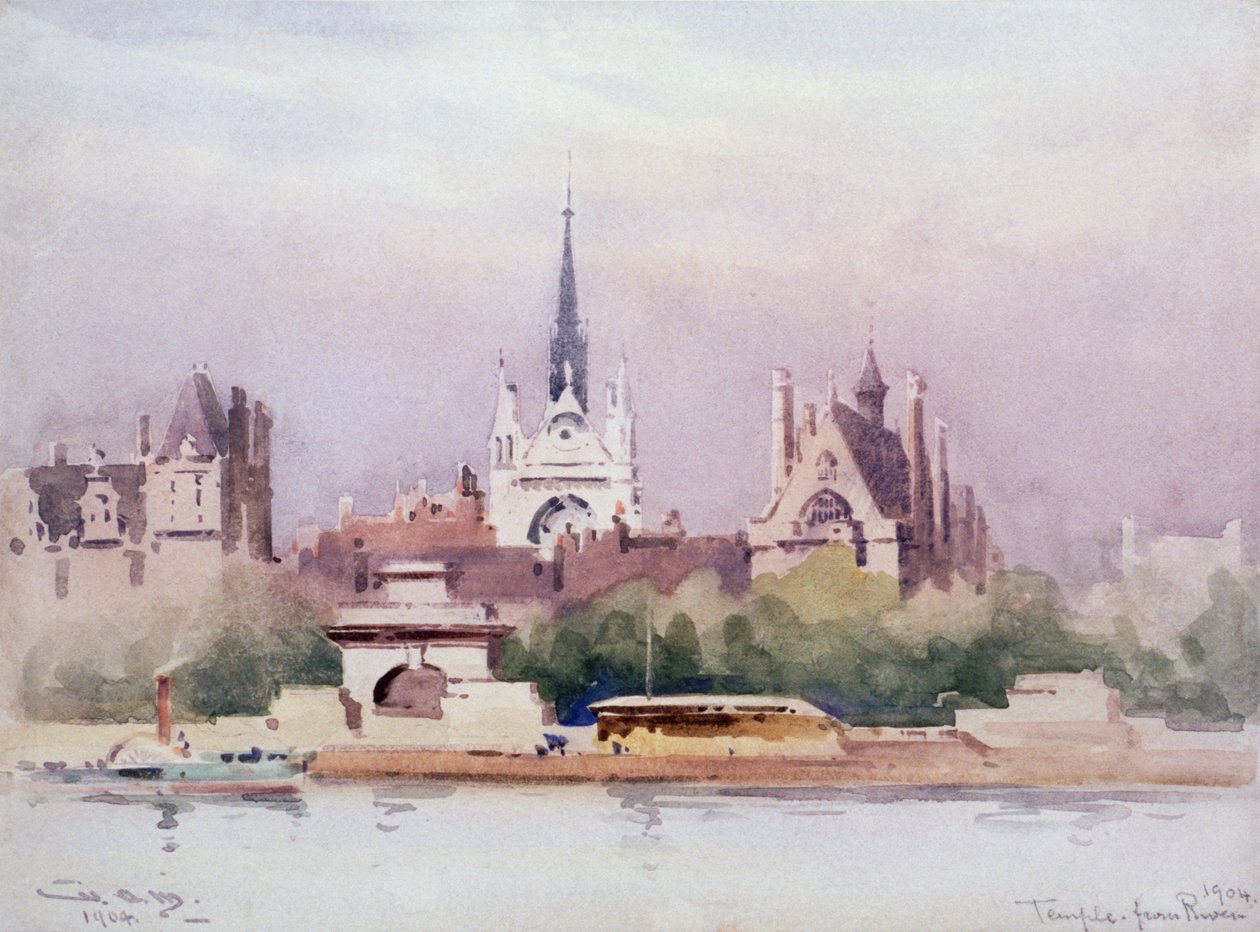 नदी से मंदिर, 1904। द्वारा विलियम एलिस्टर मैकडोनाल्ड