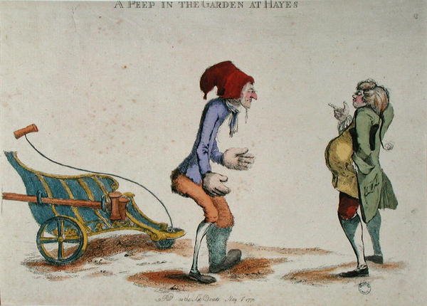 हेस में बगीचे में एक झांक, मई 1773 (रंगीन उत्कीर्णन) द्वारा विलियम ऑस्टिन