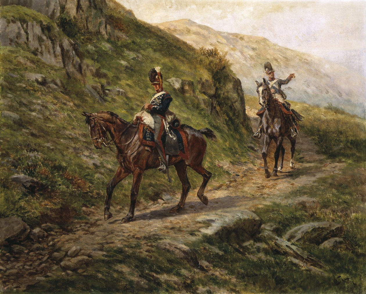 दुश्मन की एक झलक, c.1910 द्वारा विलियम बार्न्स ऊन
