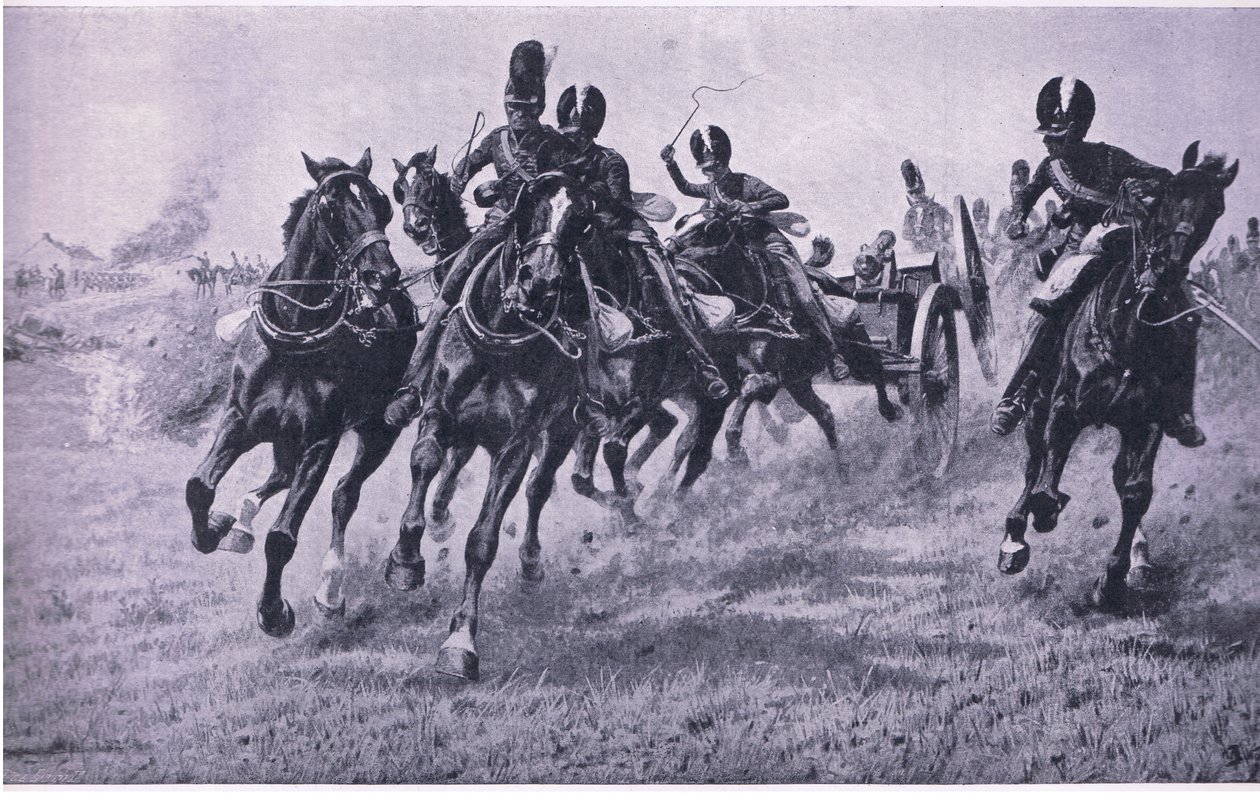 बंदूकें सामने: वाटरलू 18 जून 1815, लैंड और सी, 1915 पर ब्रिटिश बैटल से चित्रण द्वारा विलियम बार्न्स ऊन