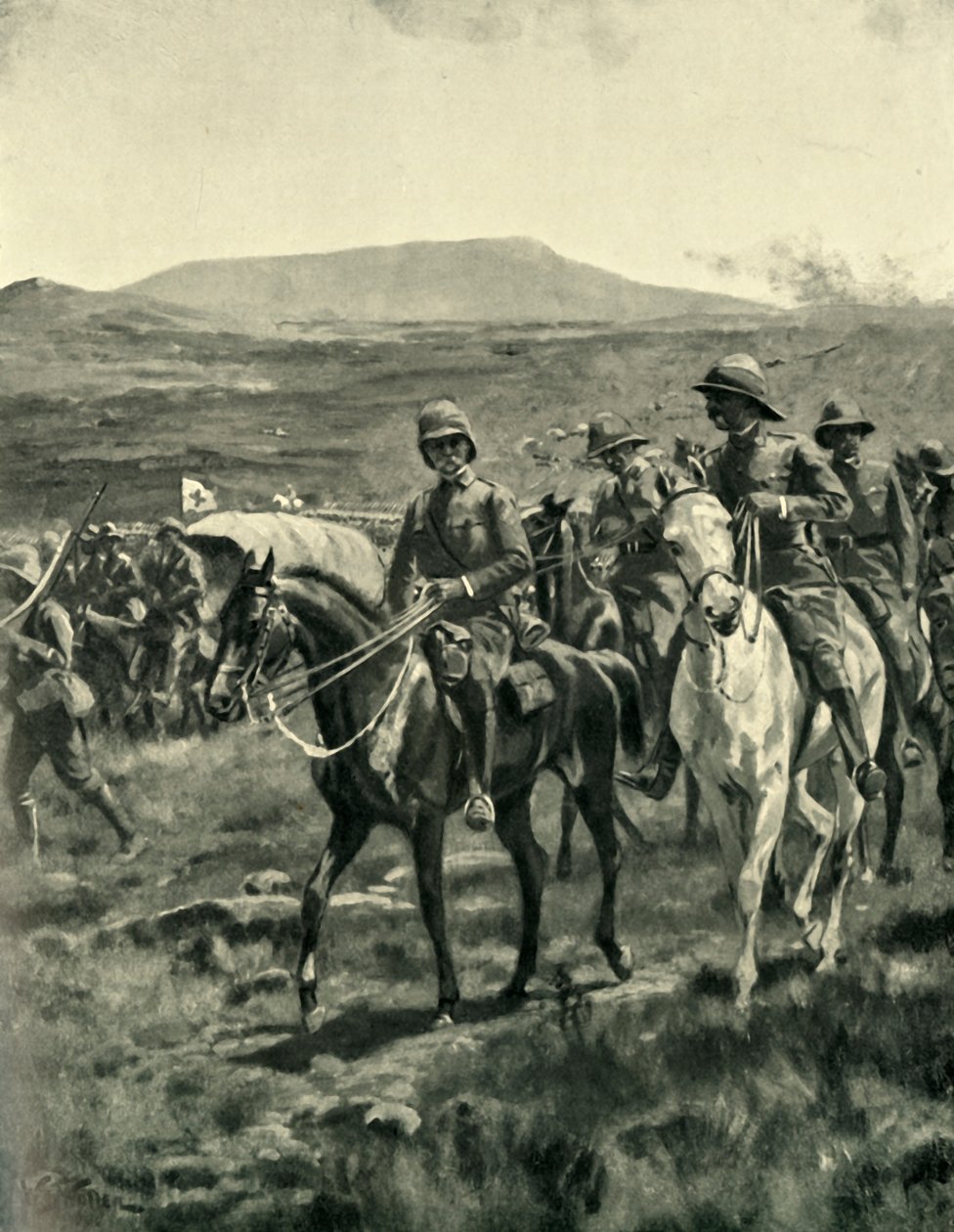 लॉर्ड रॉबर्ट्स एंड स्टाफ़ ऑन द वल्ड्ट अप्रोचिंग प्रिटोरिया, 1901। द्वारा विलियम बार्न्स ऊन
