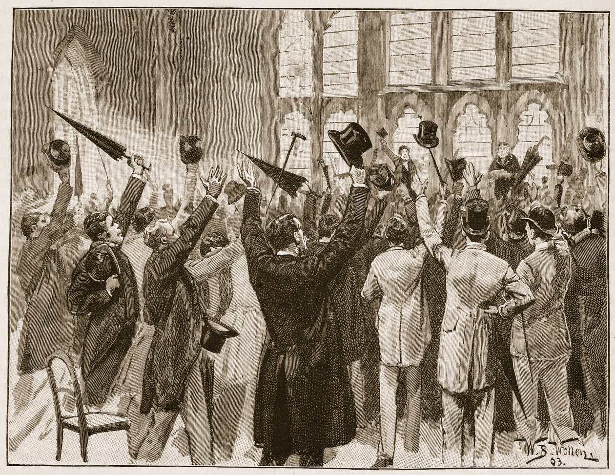 लंदन के गिल्डहॉल में जिंगो की बैठक, 1878, &39;कैसल्स इलस्ट्रेटेड हिस्ट्री ऑफ इंग्लैंड&39; से चित्रण द्वारा विलियम बार्न्स ऊन
