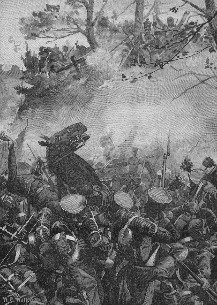 द फ्रैंच रशेड फॉरवर्ड विथ विजयी येल्ट्स एंड फायरिंग डाउन इन द हॉलो रोड, 1902 द्वारा विलियम बार्न्स ऊन