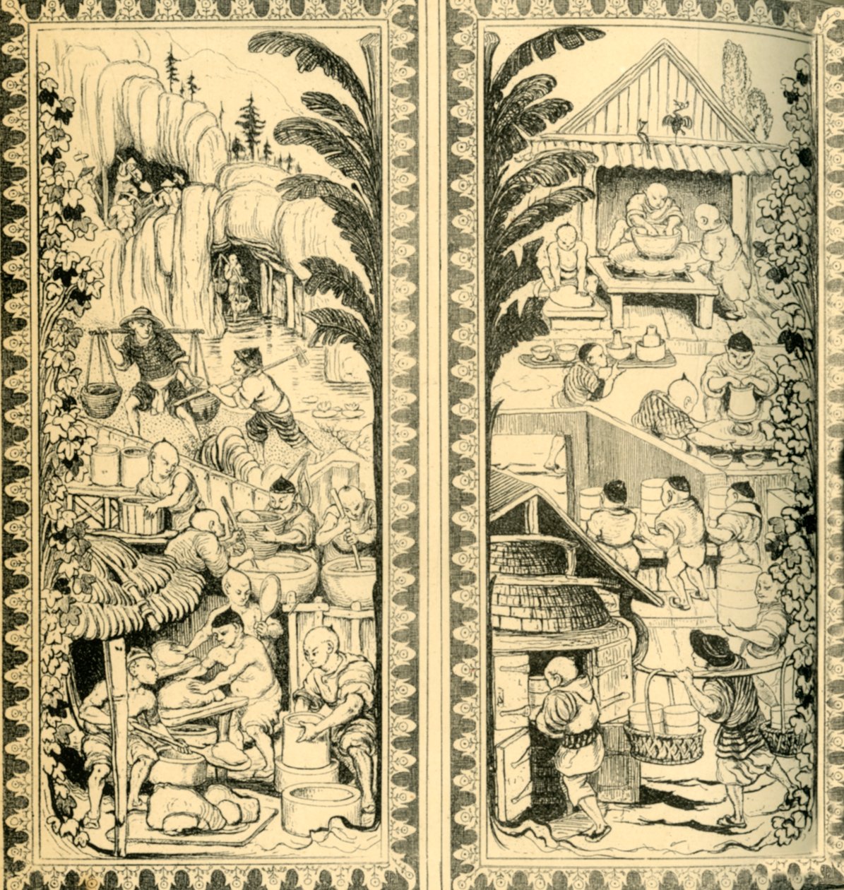 काम पर चीनी कुम्हार, सना हुआ ग्लास खिड़की के लिए डिजाइन, c1870, 1881। द्वारा विलियम बेल स्कॉट