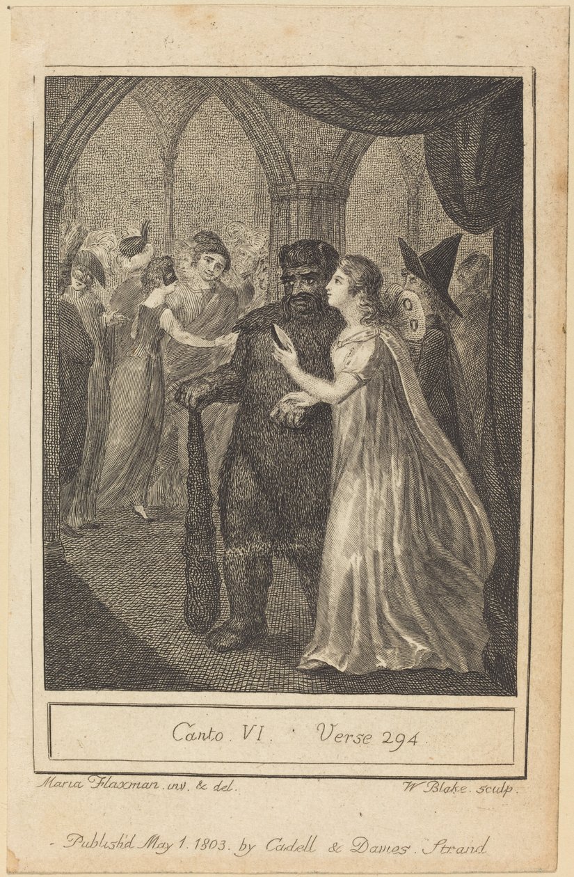 सर्ग VI, पद 294, 1803। द्वारा विलियम ब्लेक