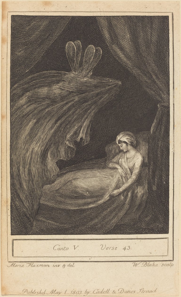 सर्ग वी, पद 43, 1803। द्वारा विलियम ब्लेक