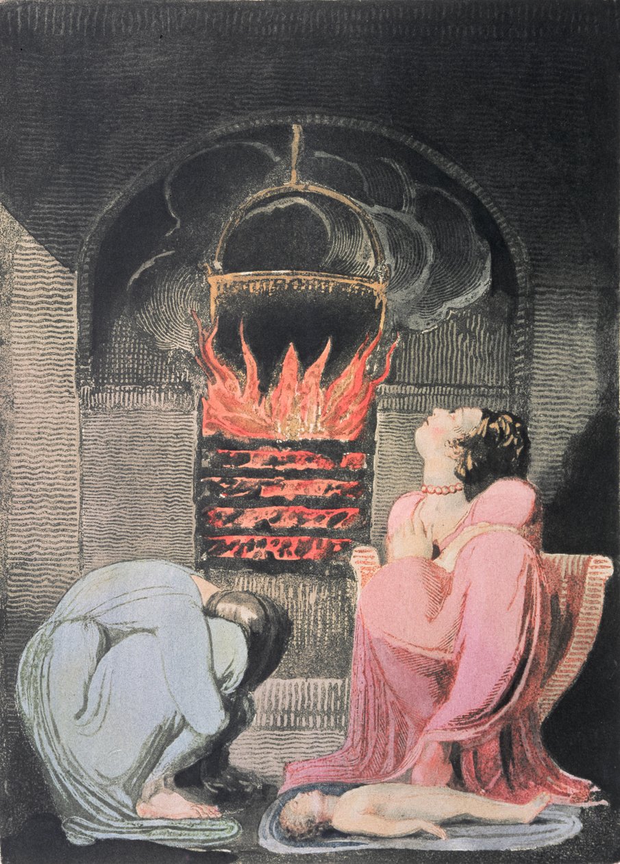 यूरोप एक भविष्यवाणी; अकाल, 1794 (राहत नक़्क़ाशी, उत्कीर्णन, wc) द्वारा विलियम ब्लेक