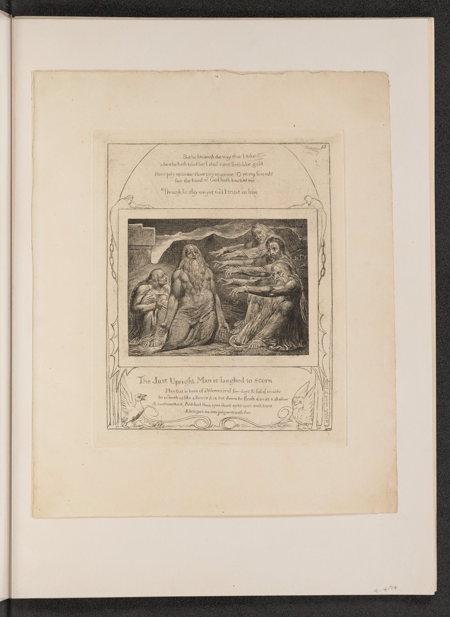 जॉब रिबुक्ड बाय हिज फ्रेंड्स, 1825। द्वारा विलियम ब्लेक