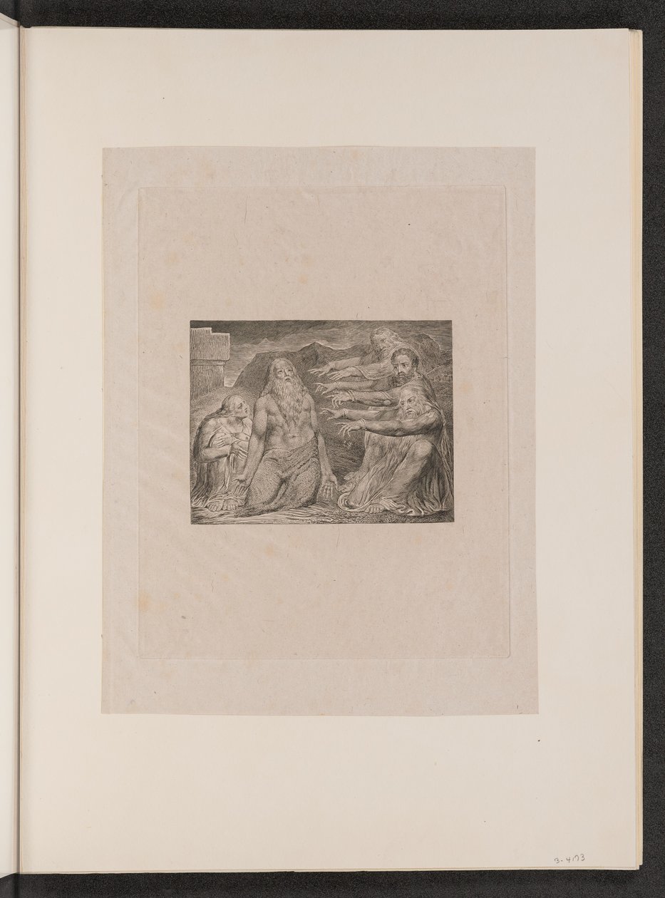 जॉब रिबुक्ड बाय हिज फ्रेंड्स, 1825। द्वारा विलियम ब्लेक