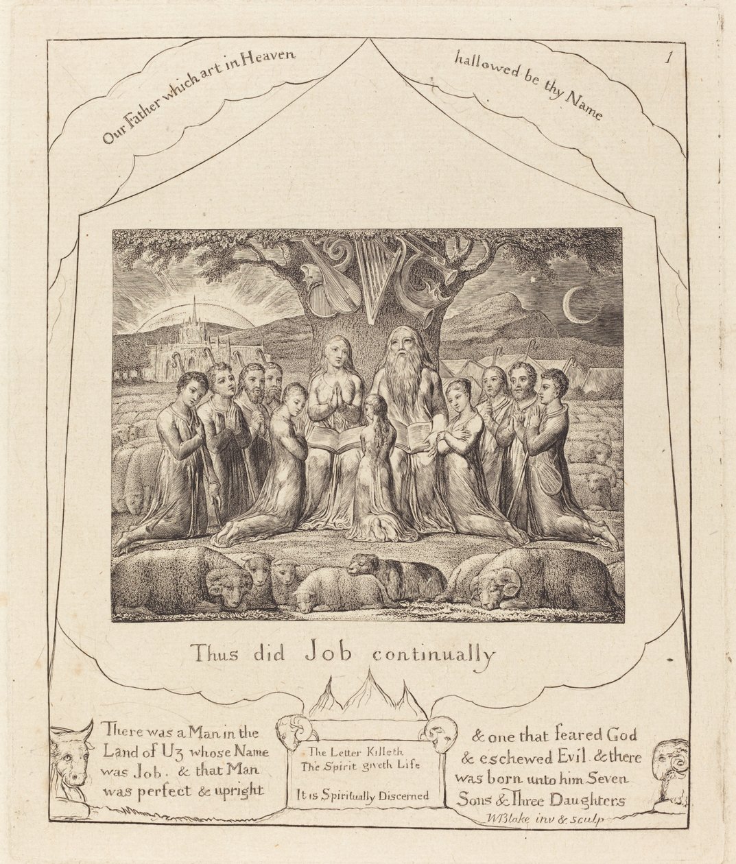 नौकरी और उसका परिवार, 1825। द्वारा विलियम ब्लेक