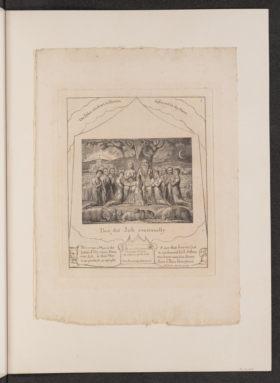 नौकरी और उसका परिवार, 1825। द्वारा विलियम ब्लेक