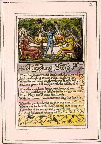 P.124-1950.pt14 हंसी गीत: मासूमियत और अनुभव के गीतों से प्लेट 14 (कॉपी आर) c.1802-08 (नक़्क़ाशी, स्याही और पानी के रंग) द्वारा विलियम ब्लेक