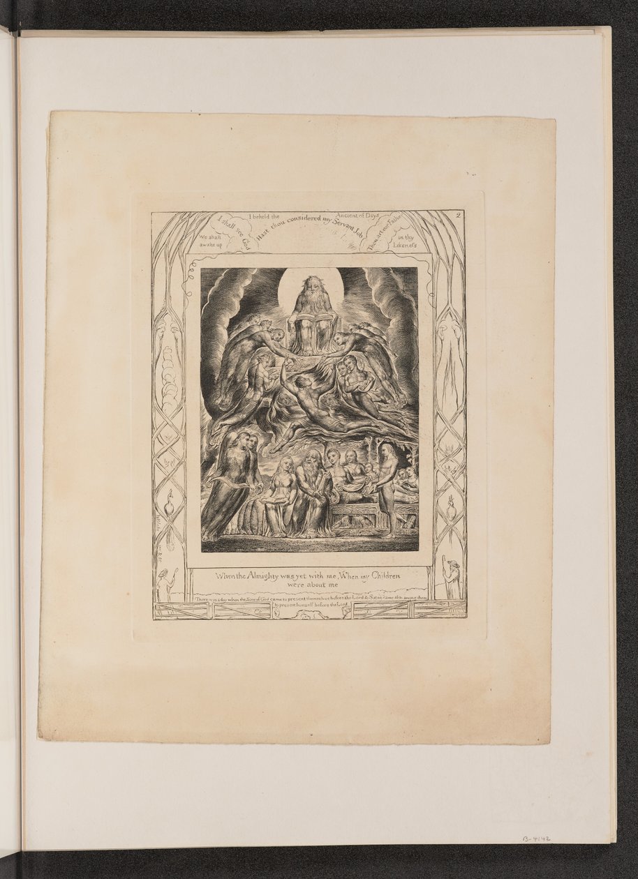 भगवान के सिंहासन से पहले शैतान, 1825। द्वारा विलियम ब्लेक