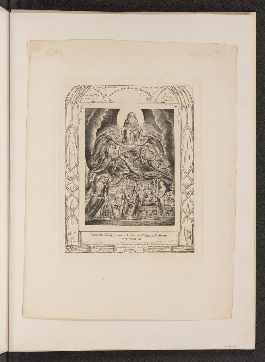 भगवान के सिंहासन से पहले शैतान, 1825। द्वारा विलियम ब्लेक