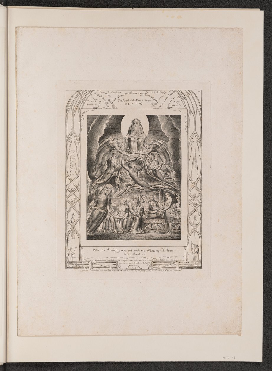 भगवान के सिंहासन से पहले शैतान, 1825। द्वारा विलियम ब्लेक