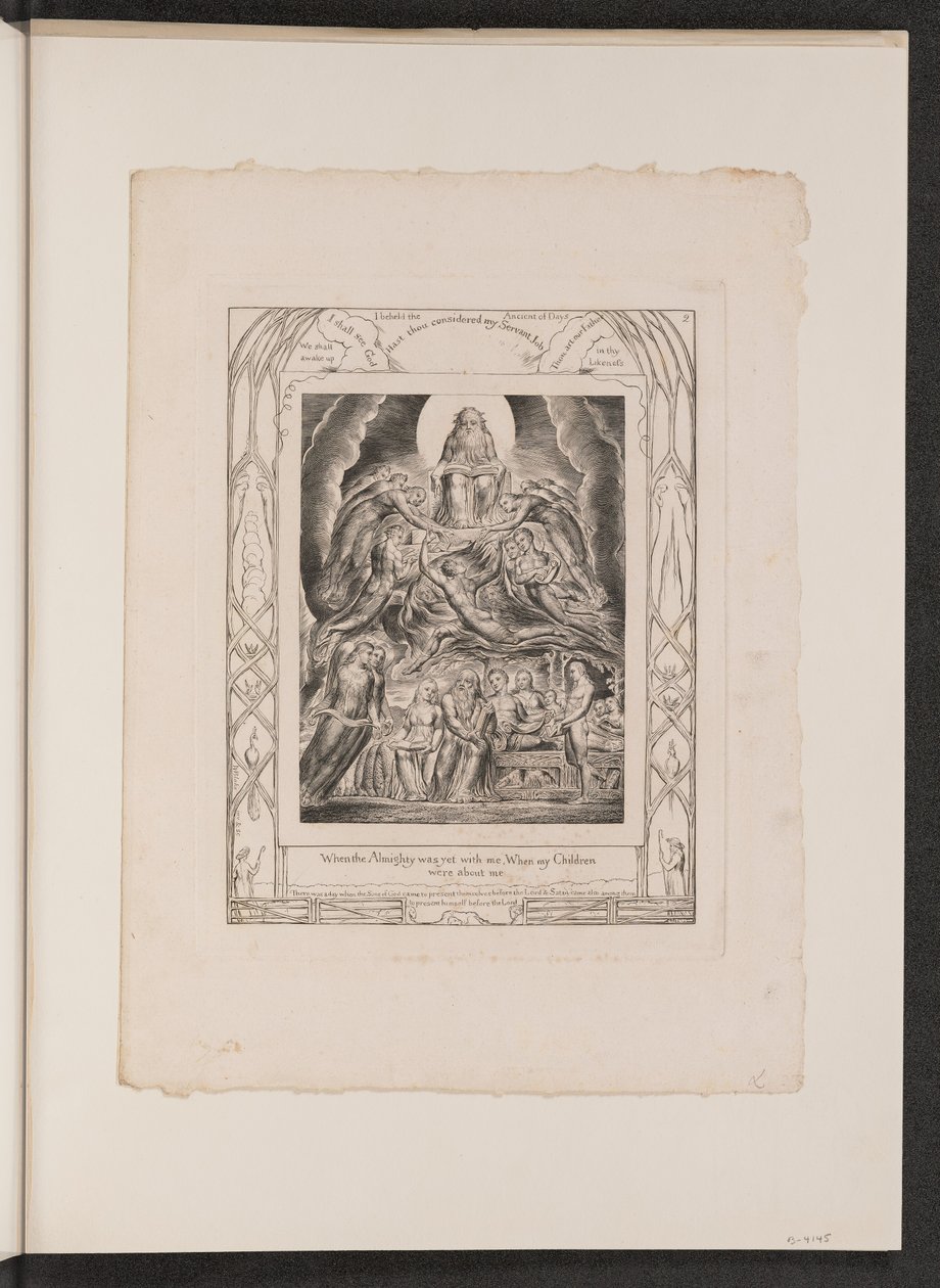 भगवान के सिंहासन से पहले शैतान, 1825। द्वारा विलियम ब्लेक