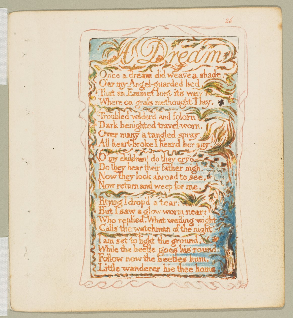 मासूमियत और अनुभव के गीत: एक सपना, सीए। 1825. द्वारा विलियम ब्लेक