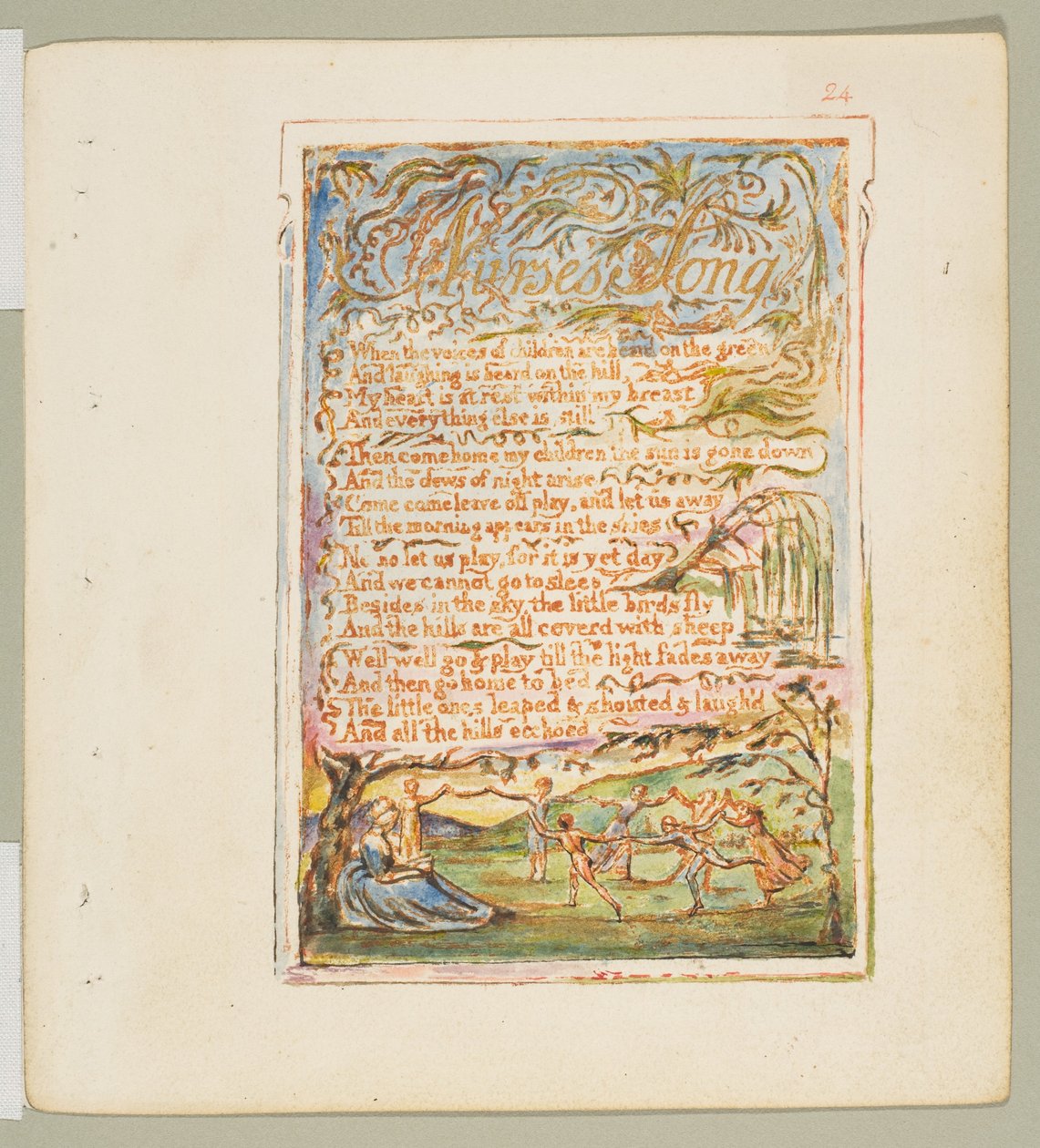 मासूमियत और अनुभव के गीत: नर्स का गीत, सीए। 1825. द्वारा विलियम ब्लेक