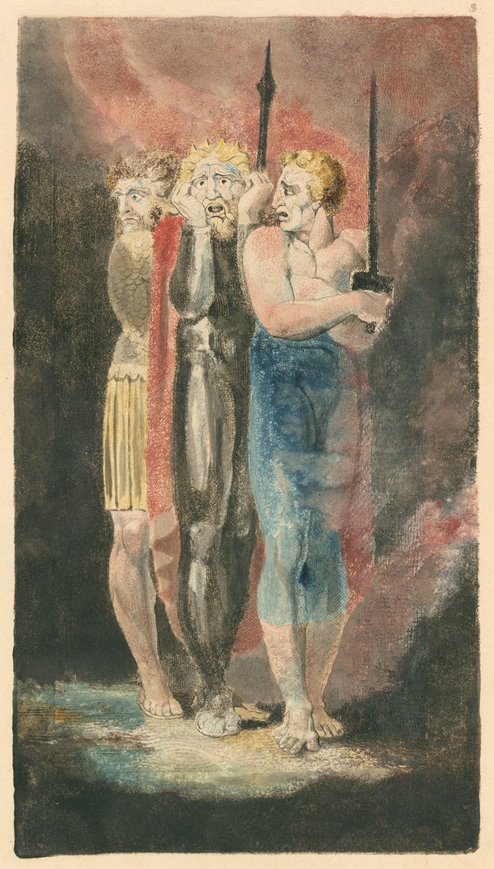 चोरी, व्यभिचार, हत्या युद्ध के अभियुक्त, c. 17941796. द्वारा विलियम ब्लेक