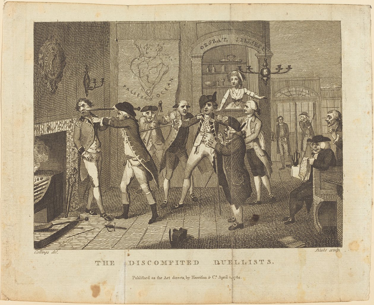 द डिसकम्फिटेड ड्यूलिस्ट्स, 1784। द्वारा विलियम ब्लेक