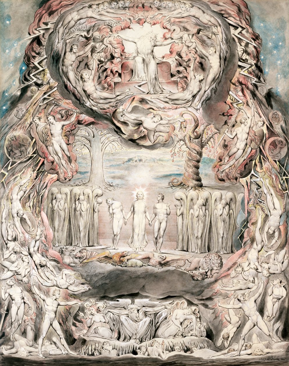 'द फॉल ऑफ मैन', c1780-1827 द्वारा विलियम ब्लेक