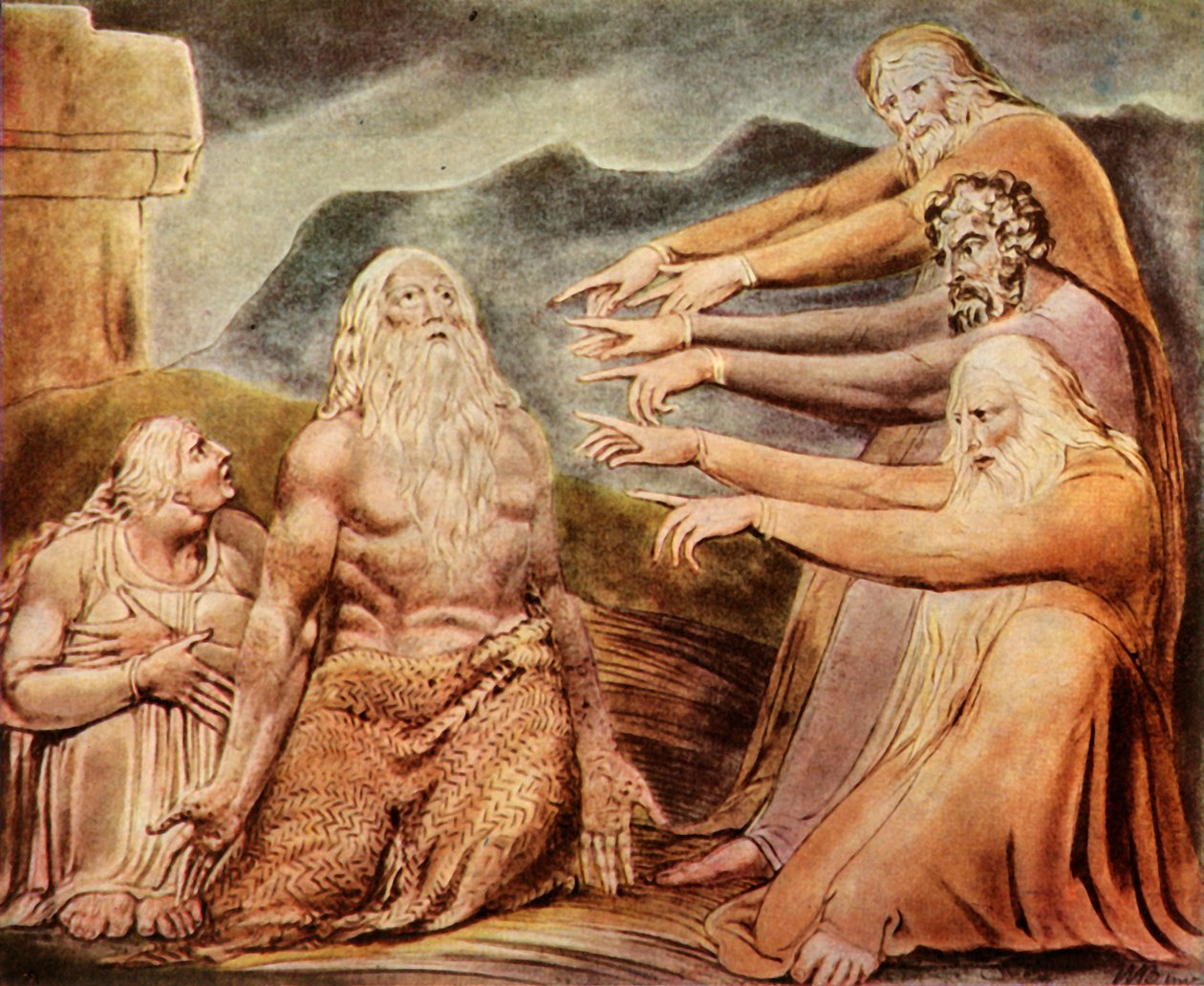 द जस्ट अपराइट मैन इज़ लाफ्ड टू स्कॉन, c1825, 1943। द्वारा विलियम ब्लेक