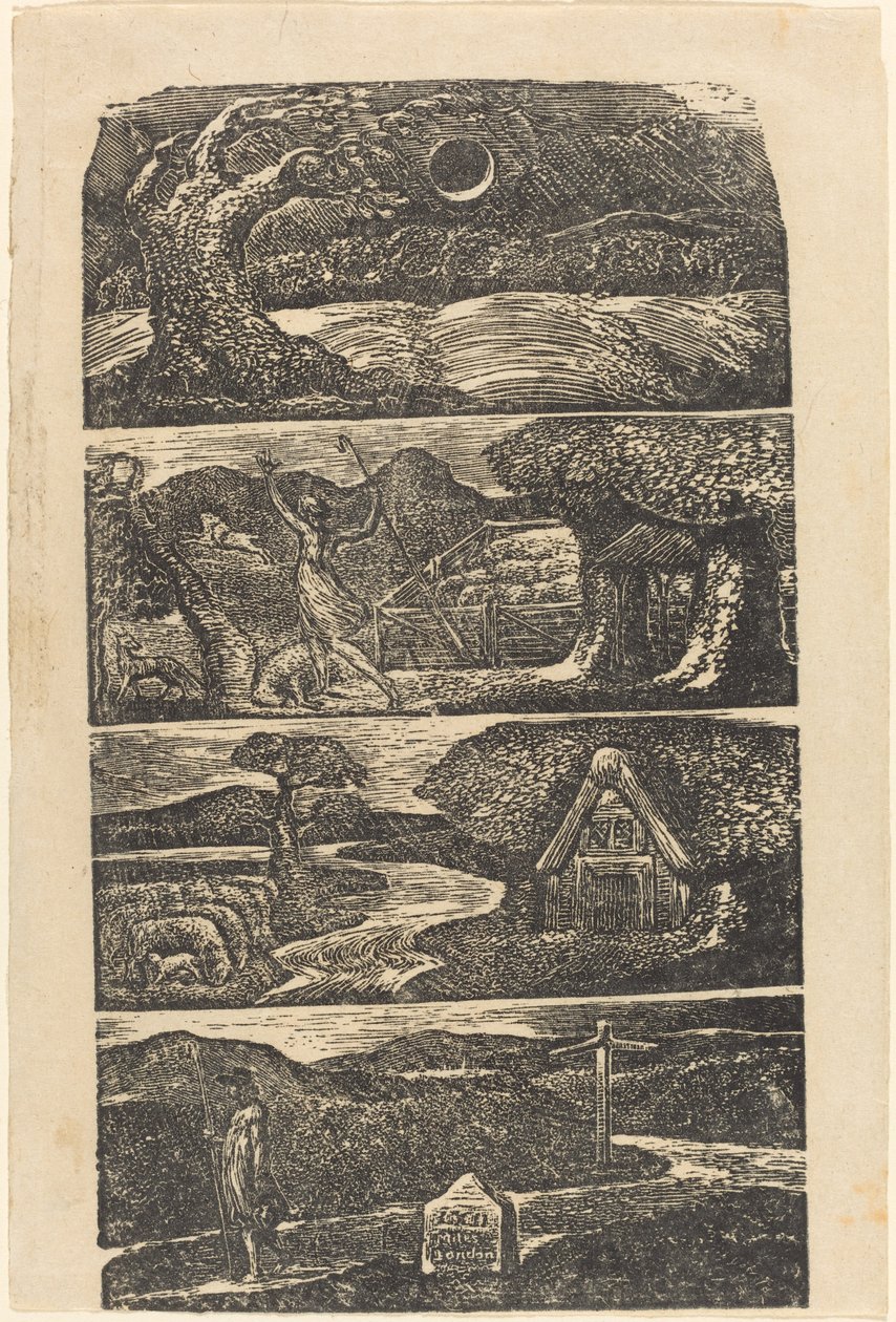 वर्जिल के देहाती, 1821। द्वारा विलियम ब्लेक