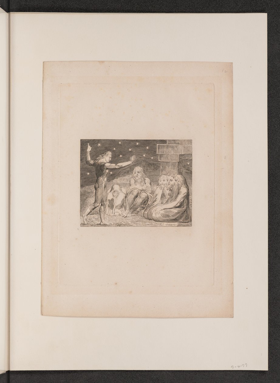 एलीहू का क्रोध, 1825। द्वारा विलियम ब्लेक