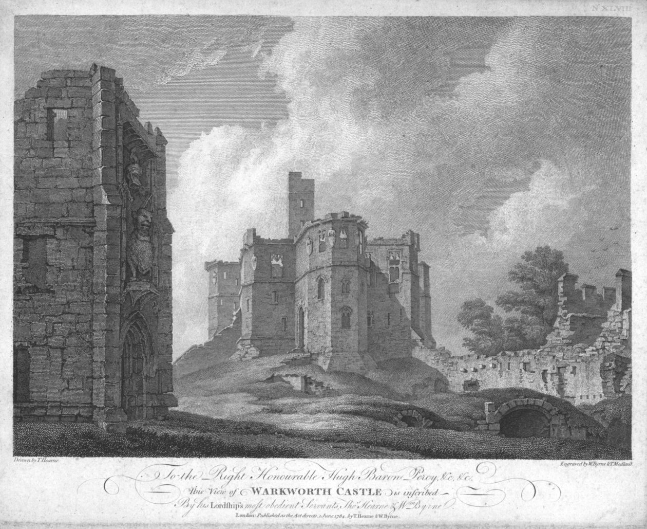 वर्क्वर्थ कैसल, c1784। द्वारा विलियम बर्न
