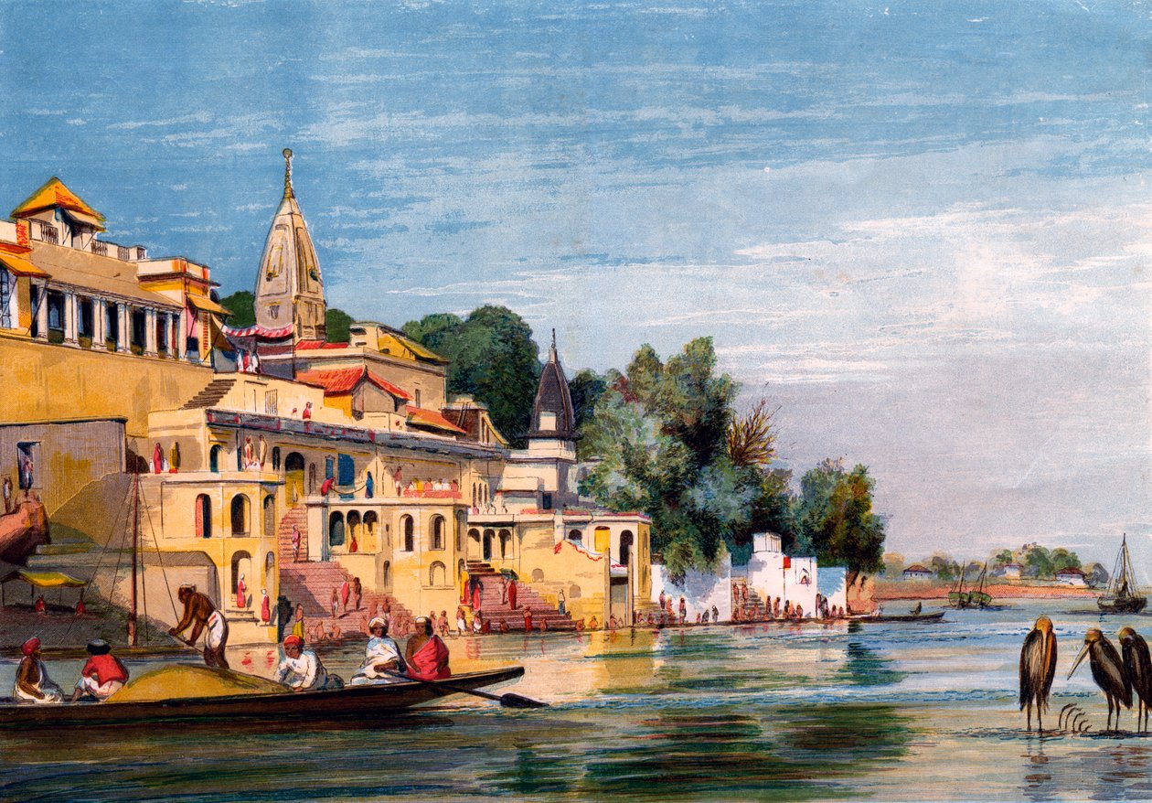 गंगा, भारत, 1857 पर Cawnpore। द्वारा विलियम बढ़ई