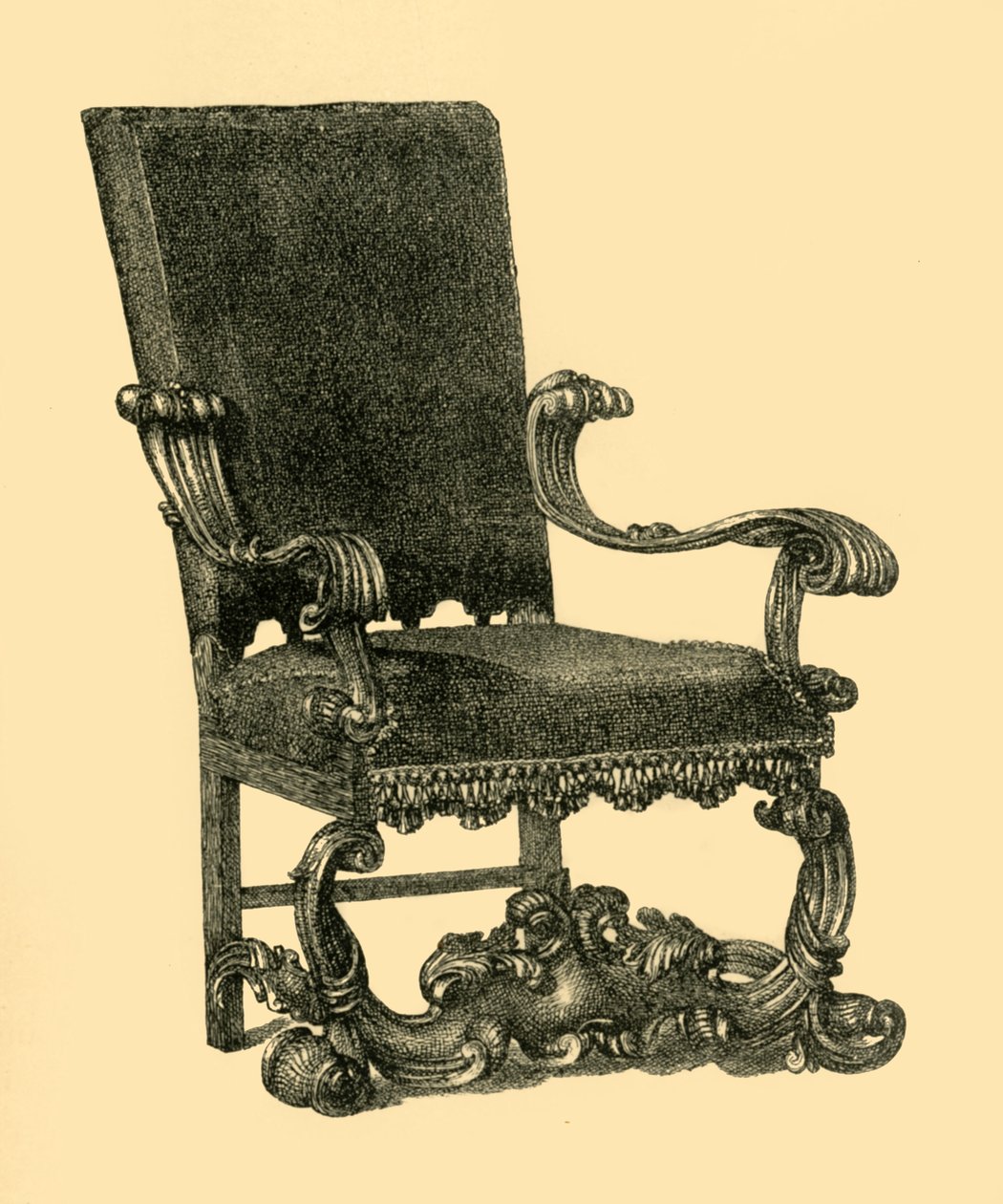 अखरोट की लकड़ी की कुर्सी, c1685-1710, 1881। द्वारा विलियम कैटले