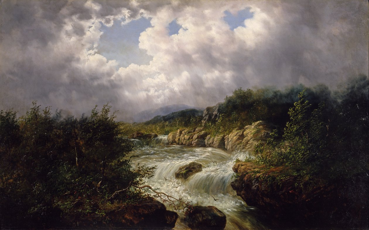 तमहाका का जलप्रपात, चेरोकी काउंटी, उत्तरी कैरोलिना, c.1860-70 (कैनवास पर तेल) द्वारा विलियम चार्ल्स एंथोनी फ्राइच