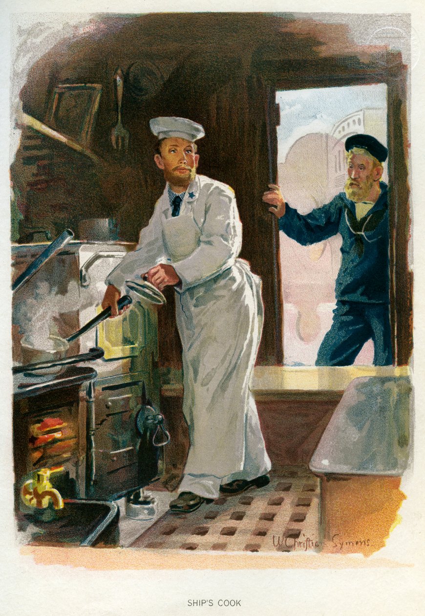 जहाजों का खाना बनाना, c1890-c1893 द्वारा विलियम क्रिश्चियन साइमन्स